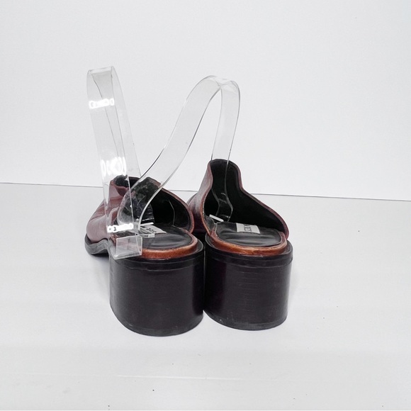 Steve Madden Chestnut Leather Clogs - Picture 3 of 5